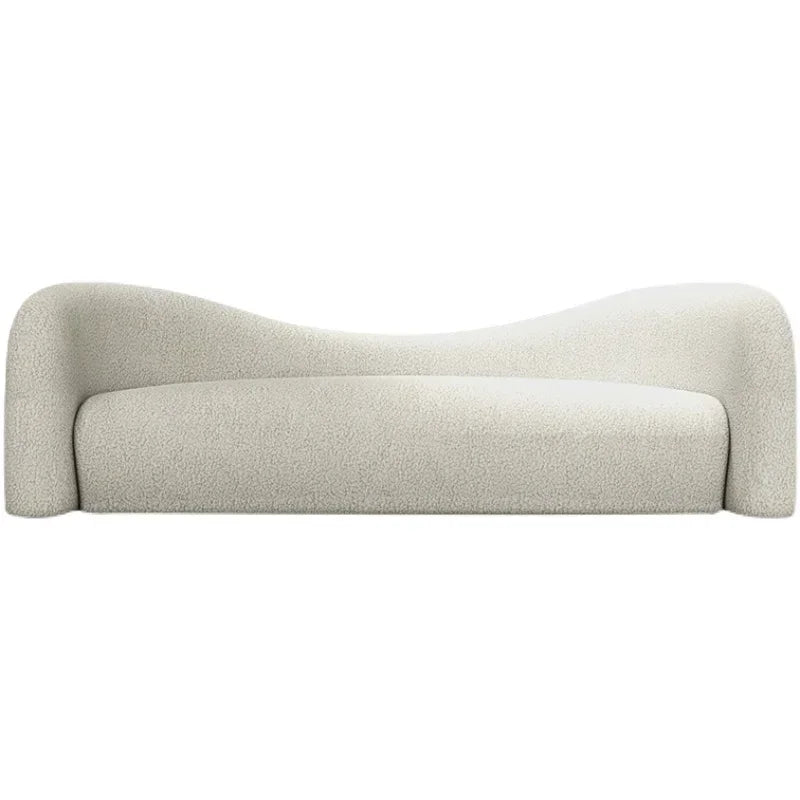 Minimalist White Boucle Sofa